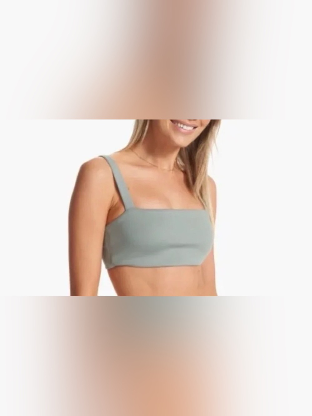 Vuori Evolve Square Neck Sports Bra Gray Small